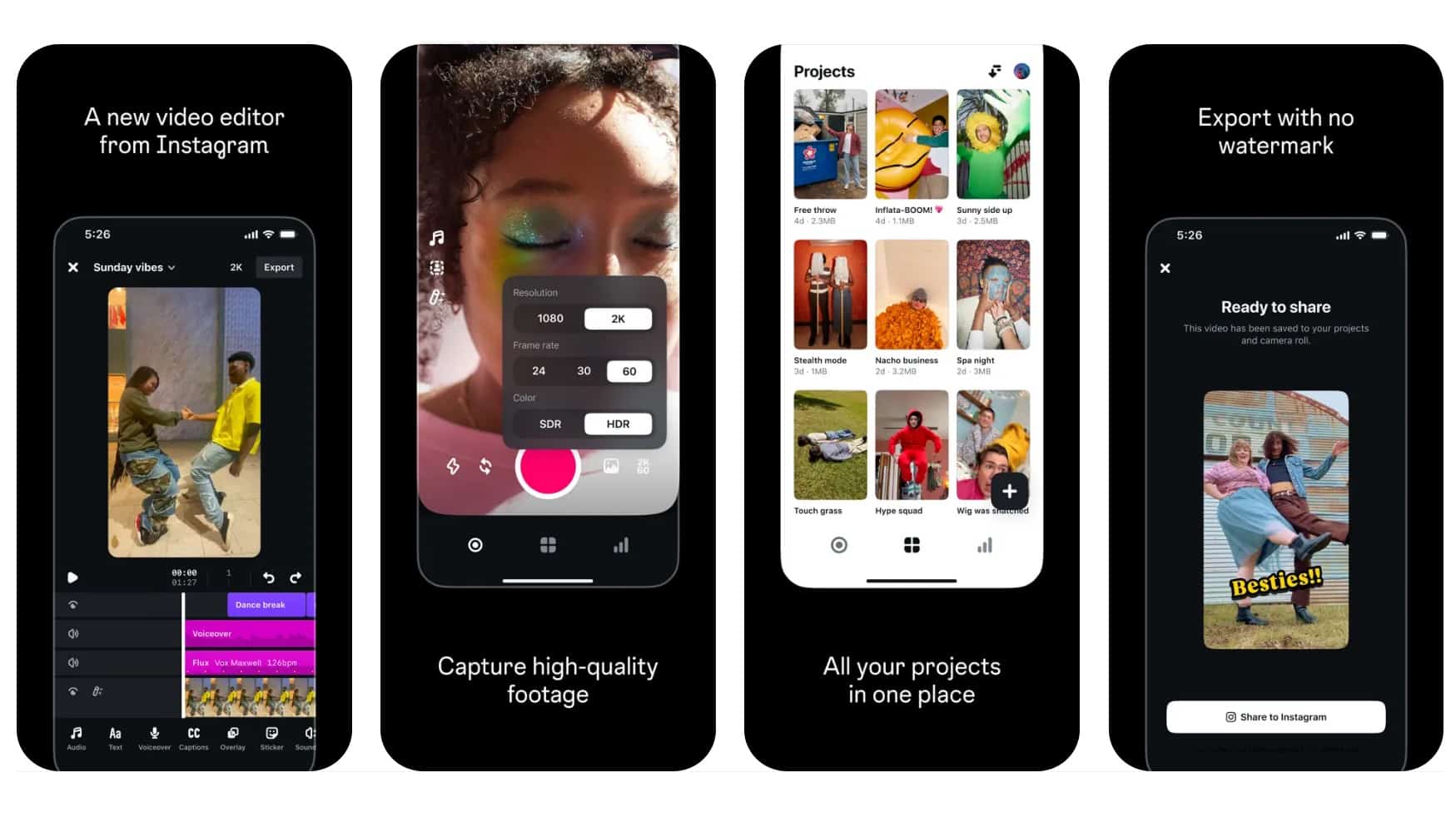 Edits Instagram : lancement d&rsquo;une application dédiée au montage vidéo