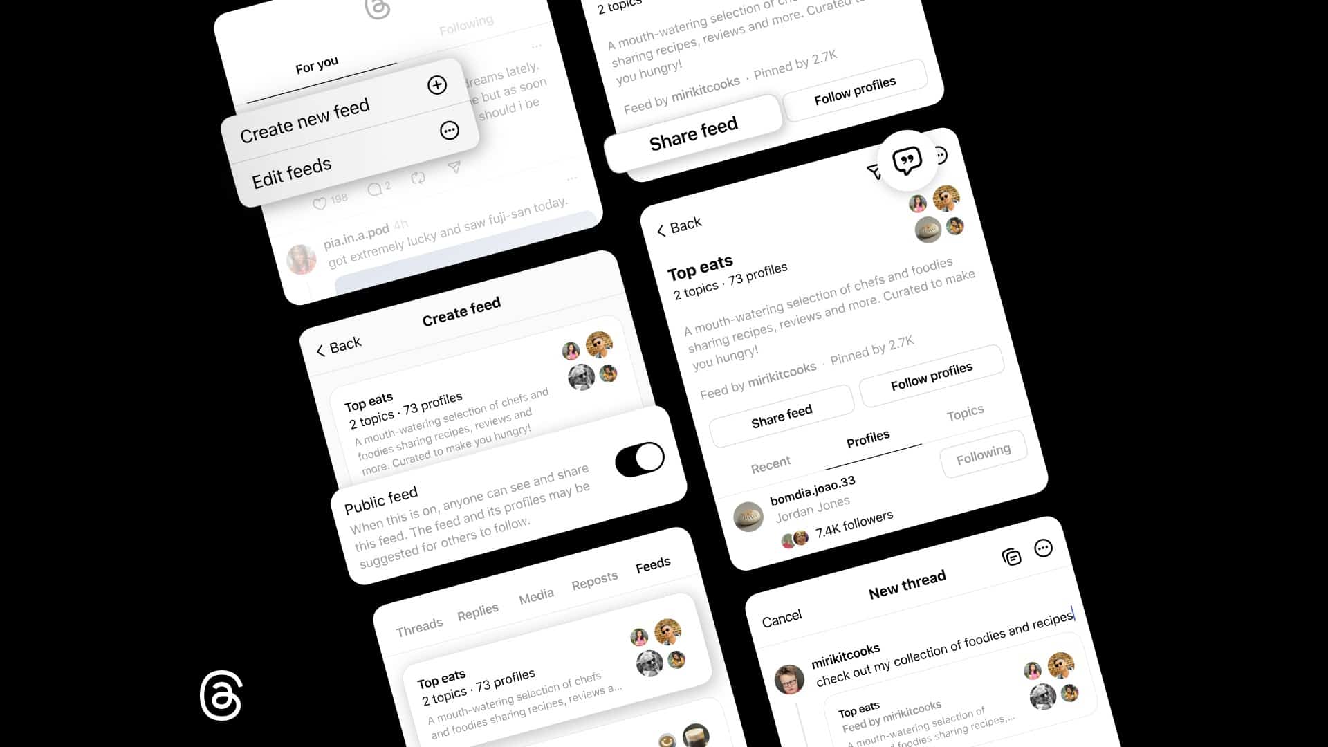 Fils personnalisés Threads : ils deviennent partageables