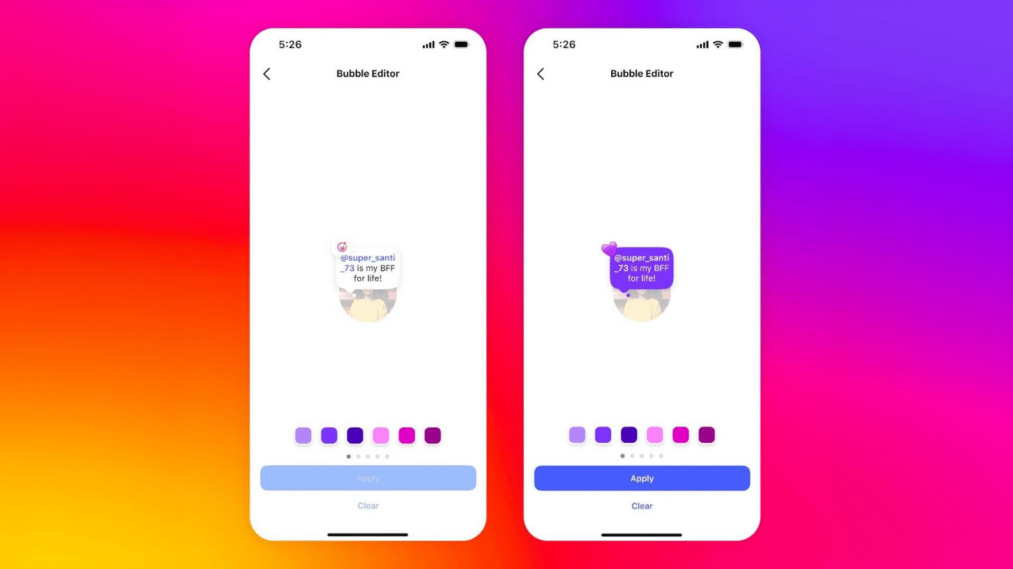 Notes Instagram personnalisables et bug corrigé