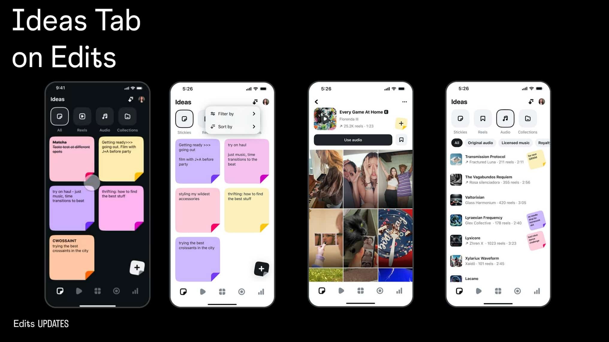 Tableau de bord créatif Instagram : du nouveau dans l&rsquo;app Edits