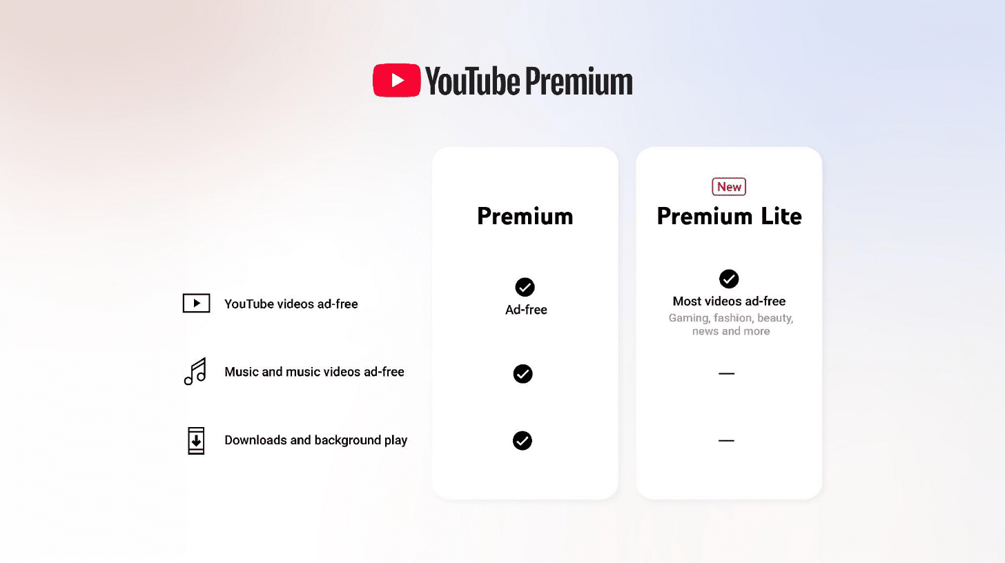 Youtube Premium Lite