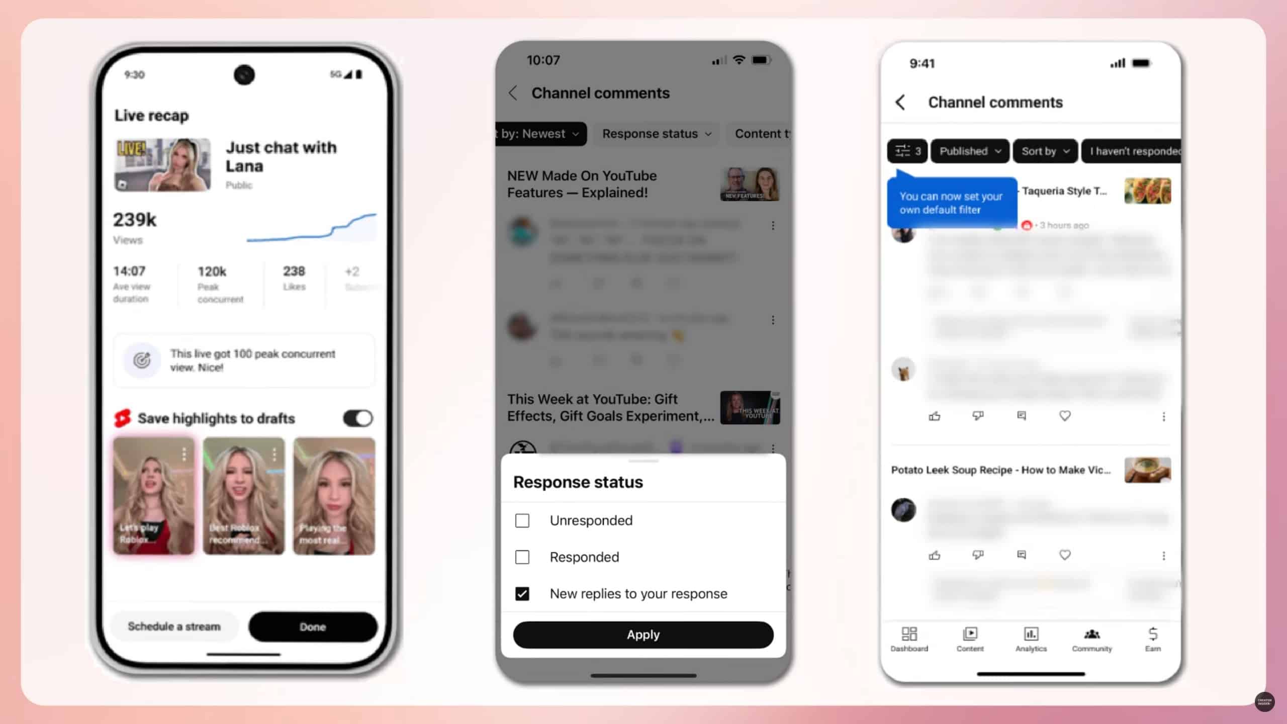 changement interface YouTube