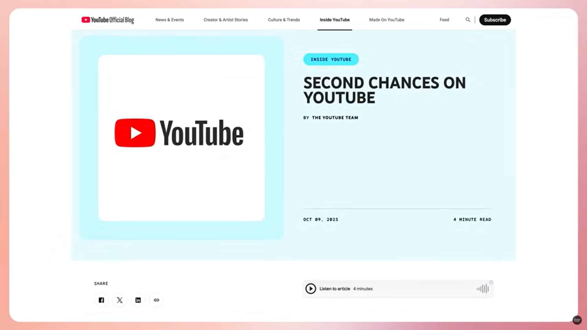 Créateurs YouTube bannis, nouvelles fonctionnalités IA…