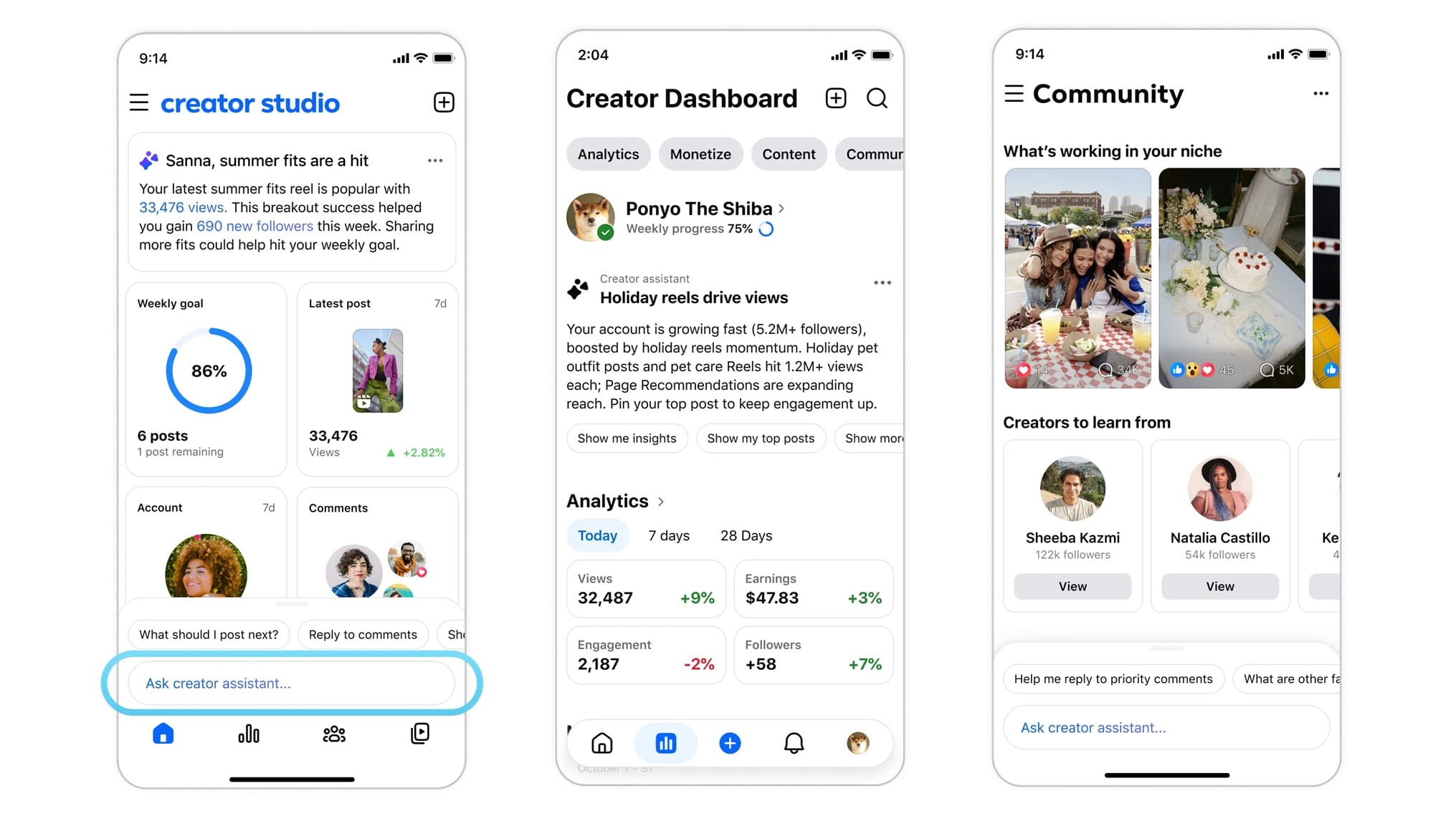 Facebook Creator Studio fait son retour, version IA, pour les créateurs